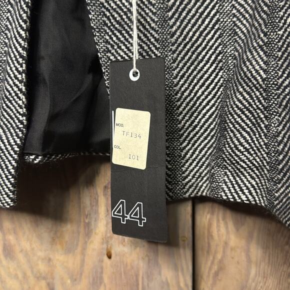 NWT Vintage Umberto Ginocchietti Black White Chevron Blazer Jacket XL/EU 44 - Picture 7 of 8